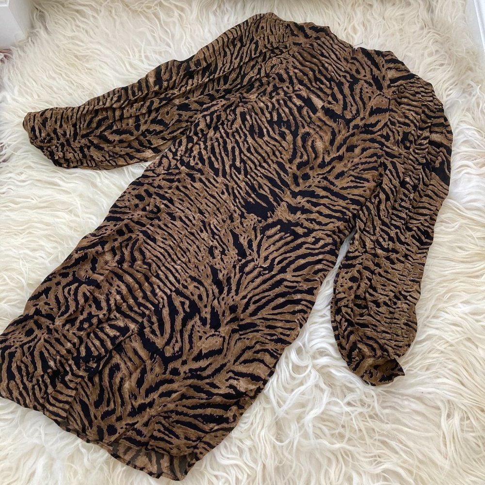 GANNI Animal Print Mini Georgette Dress - Picture 10 of 15